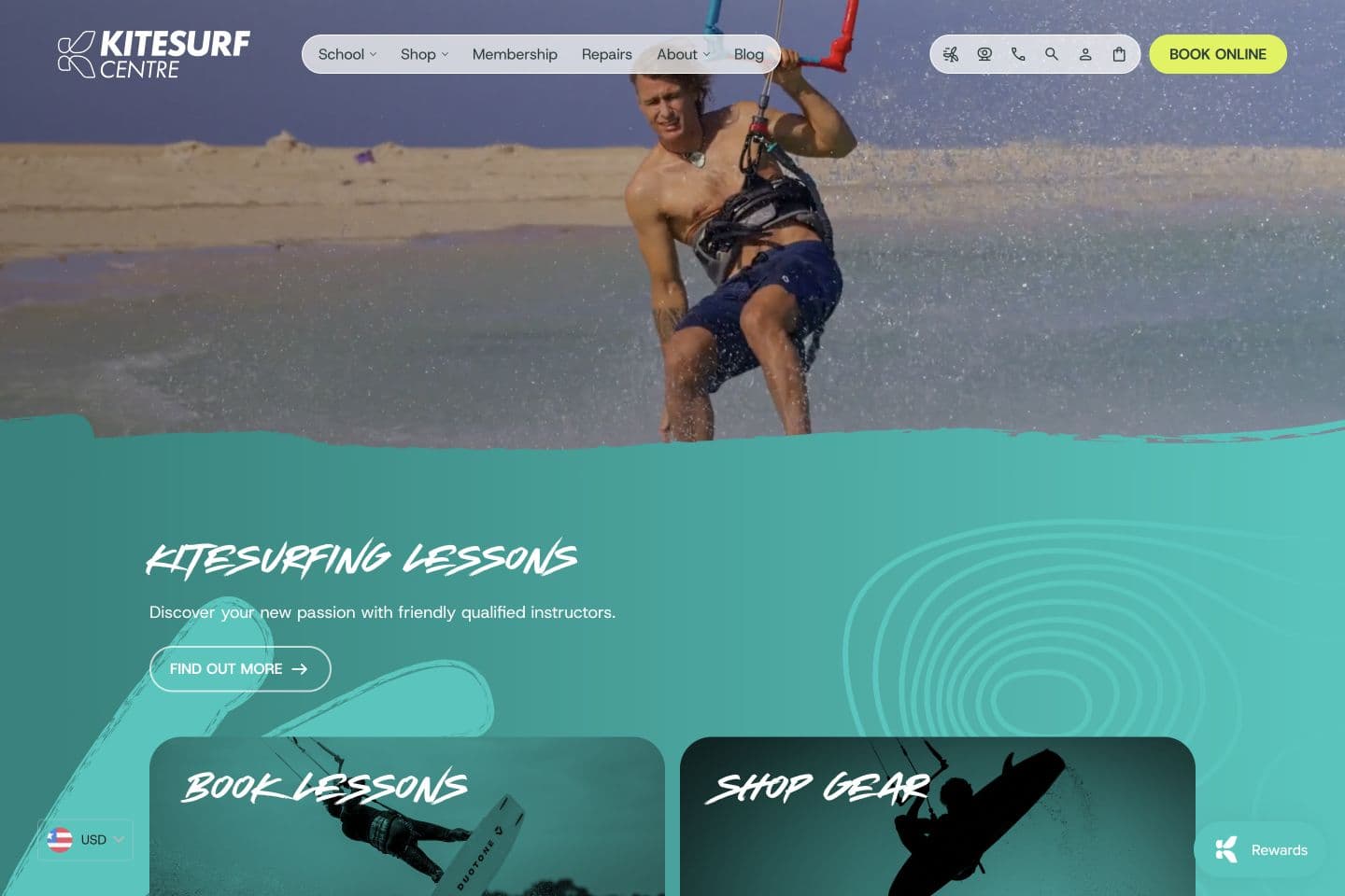 The Kitesurf Centre lessons and retail homepage